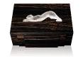 Zeila cigars box in numbered edition, natural ebony with clear crystal, 70 cigars natural ebony - Lalique